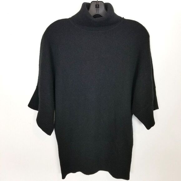 Charter Club Women 2 Ply Cashmere Turtleneck  Sweater Sz XS Black Half Sleeve - Picture 1 of 7